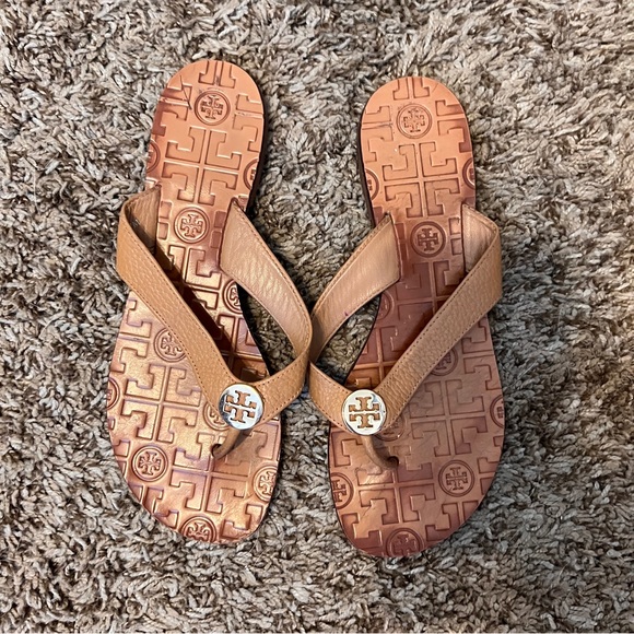 Tory Burch Thora Brown Leather Sandals, Size 7 - Picture 2 of 5